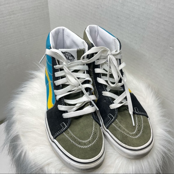 VANS SK8 Hi Top Mix Match Yellow, Green Turquoise - Picture 5 of 10